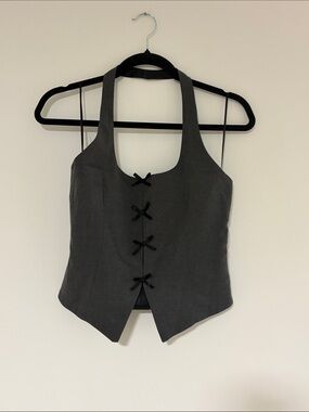 Zara Charcoal Gray Halter Corset Camisole